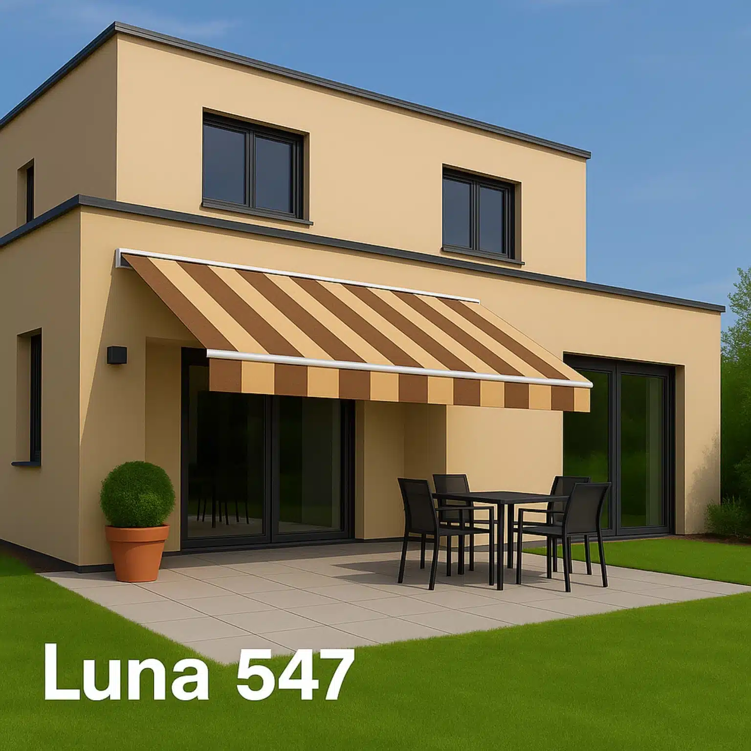 Tenda sa akrilnim platnom — jedan od preko 50 dezena iz ponude Luna Cerade i Tende