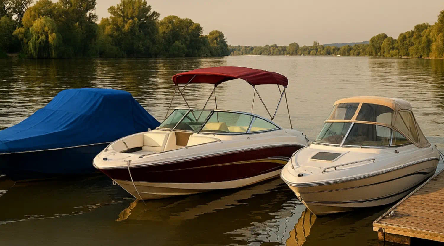 Slika za naslovnu stranu za Blog - tri glisera koji prikazuju proizvode od nautičkog platna-prekrivač, bimini tendu - sprayhood