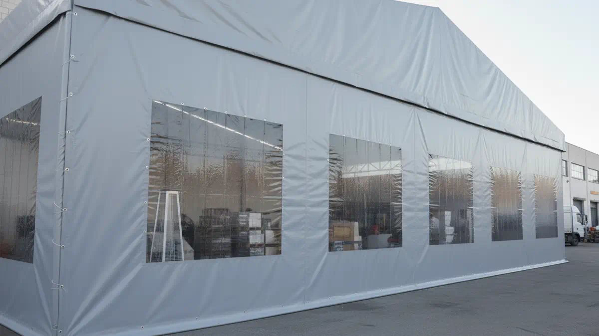 zatvoren magacinski prostor sa PVC ceradno pregradnom zavesom